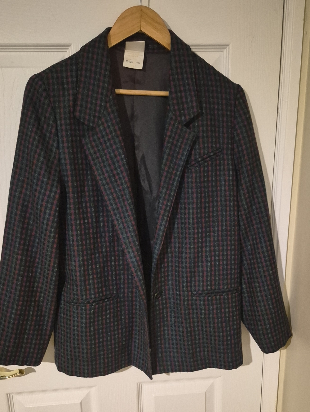 Vintage 80s Koret Green & Maroon Check Plaid Blazer | Size 12 ( Fits Smaller)